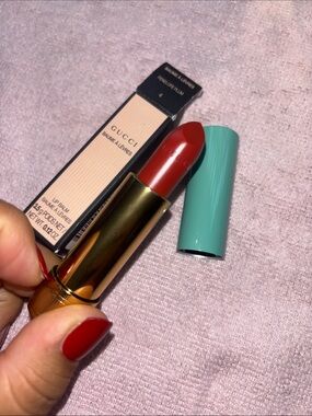 Gucci Lip Balm in Deep Red with Teal Cap